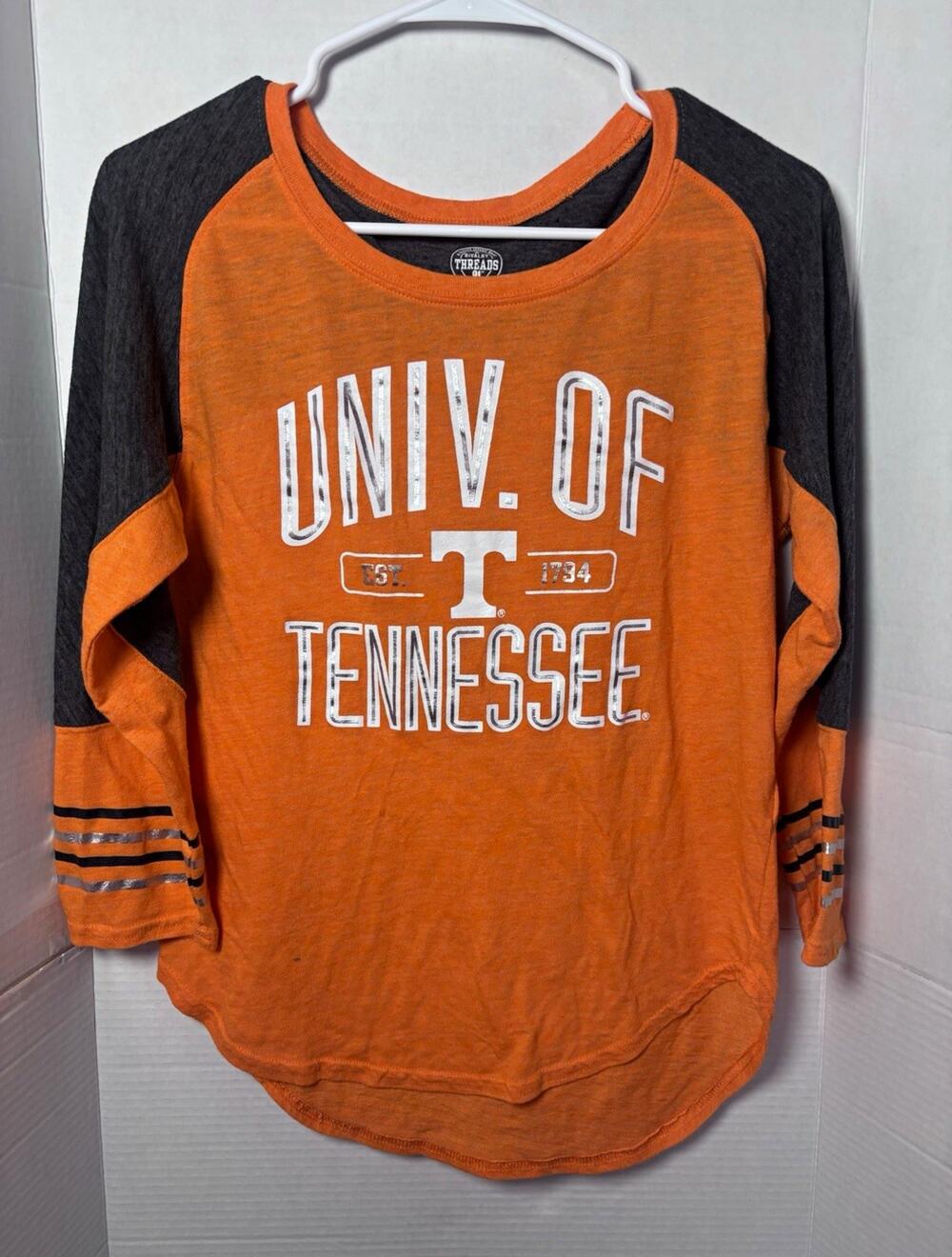 Rivalry Threads Tennessee Volunteers Orange Gray Raglan Shirt Size S